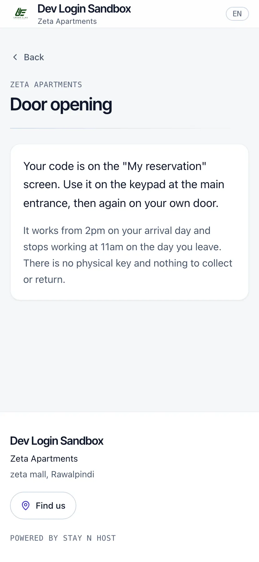 The door opening screen: how the keypad works and when the code is valid