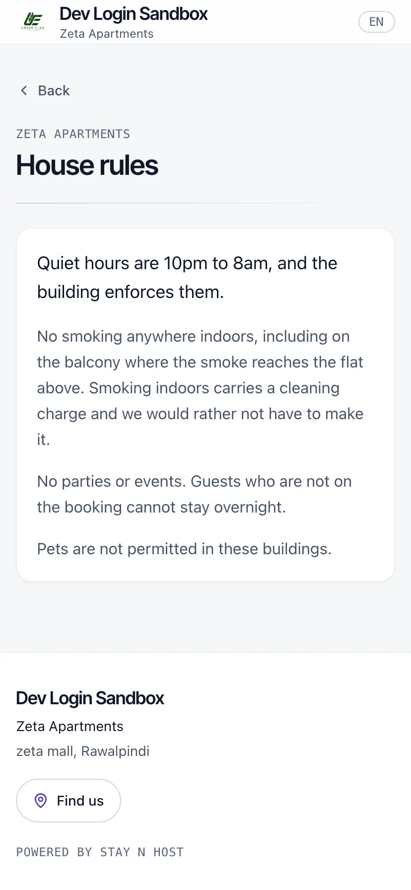A custom page: the house rules