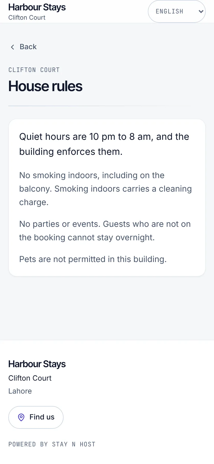 A custom page: the house rules